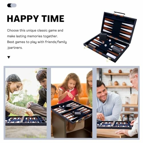 Backgammon game set with players enjoying the game.