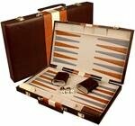 Large 18" Leatherette Backgammon Set