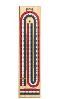 Wooden Bicycle cribbage board with pegs