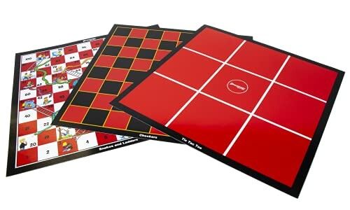 Three board games: Snakes and Ladders, Checkers, and Tic Tac Toe.