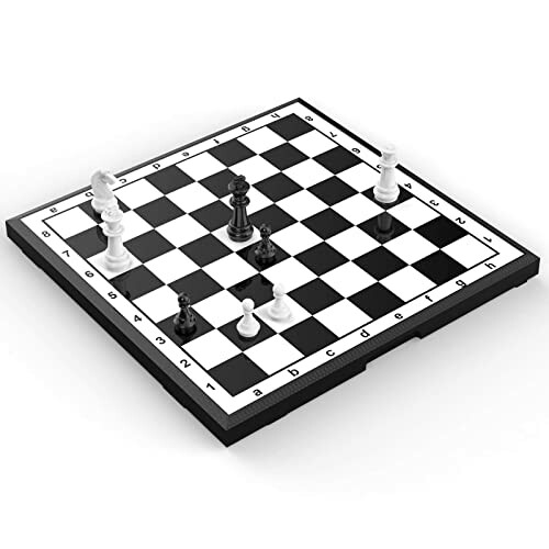 Chess board with pieces in play