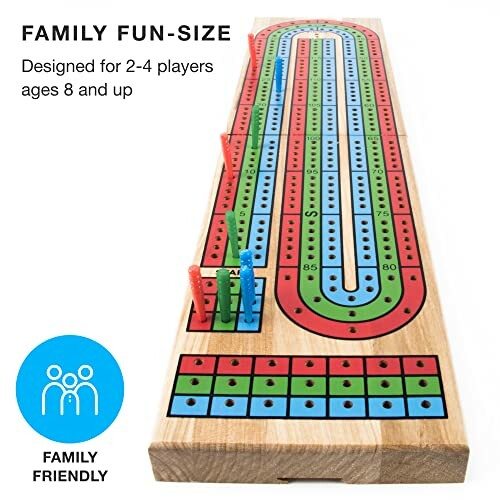 Cribbage board game for 2-4 players, family-friendly.