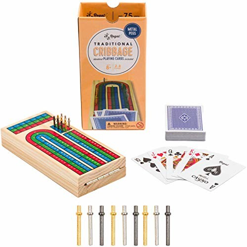 Cribbage game set with board, cards, and pegs