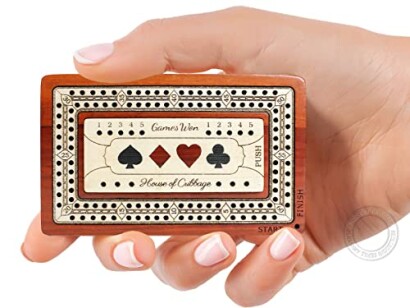 2 Track - Wooden Travel/Pocket Size Cribbage Board