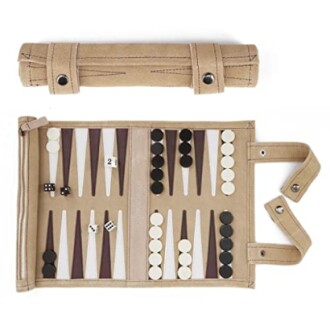 Sondergut Portable Suede Backgammon Set