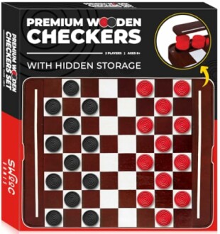 SWOOC Premium Wooden Checkers Set