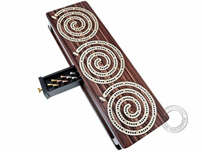 3 Track Spiral Design Cribbage Board