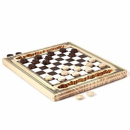 AMEROUS Wooden Checkers Set