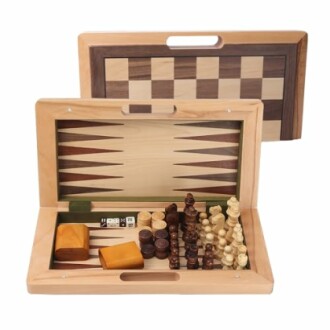 GSE Deluxe 3-in-1 Wooden Folding Chess Set