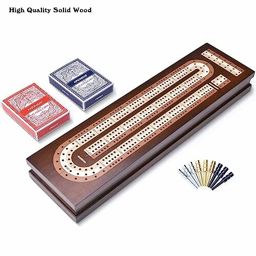 AMEROUS Wooden Cribbage Board Game Set